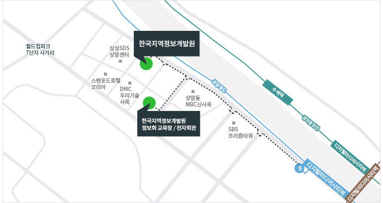 한국지역정보개발원 한국지역정보개발원 정보화교육장 / 전자회관 찾아오는길